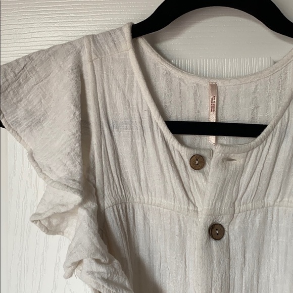 Free People Ecru Ruffle Jumpsuit - Picture 7 of 7